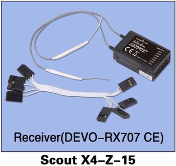 Walkera 226470000 Mottagare DEVO-RX707CE Scout X4-Z-15