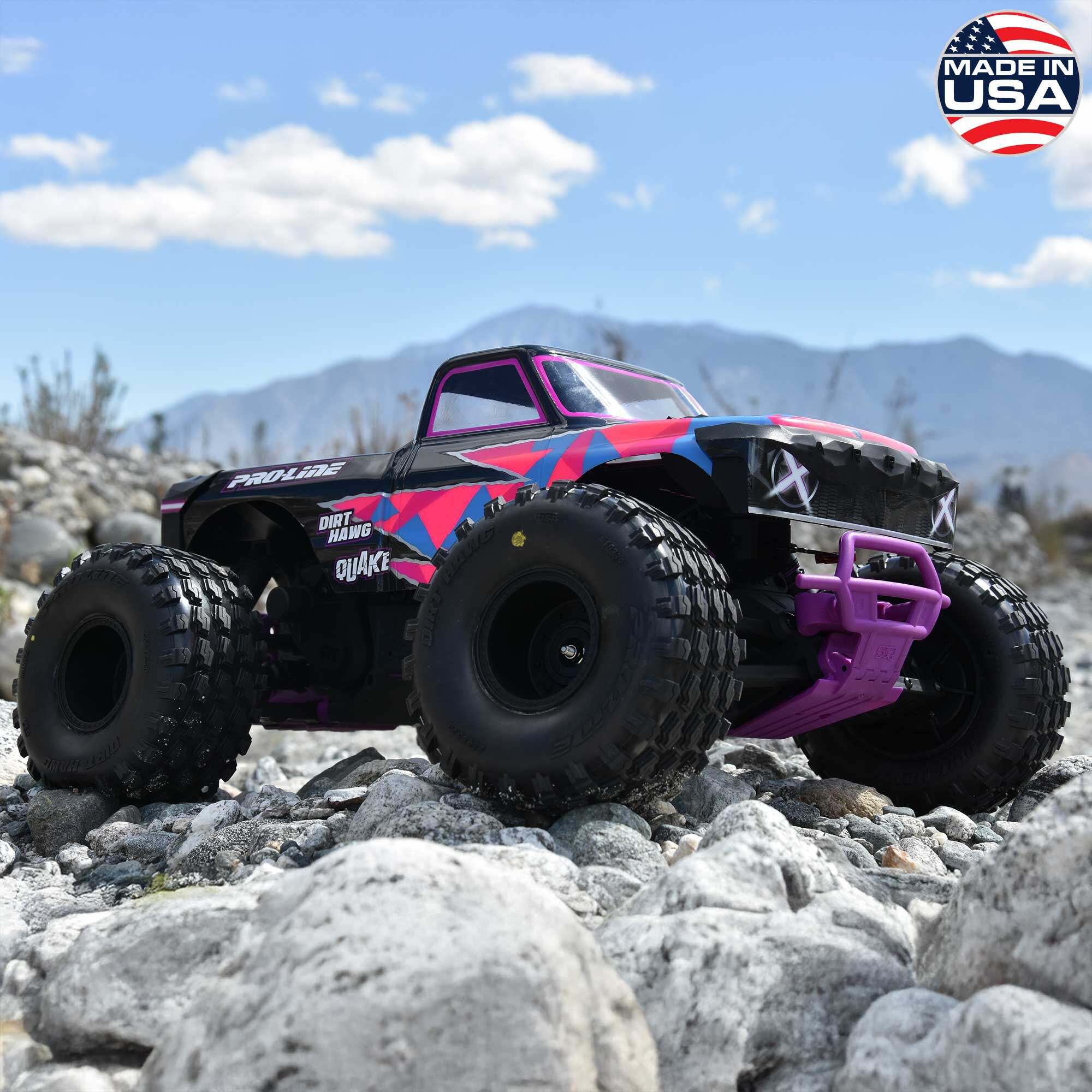 Pro-Line PRO1033910 1/10 Dirt Hawg 2.0 F/R 2.6" MT Tires Mounted ARRMA Stock Wheel Black (2): ARRMA QUAKE &amp; GORGON - 8