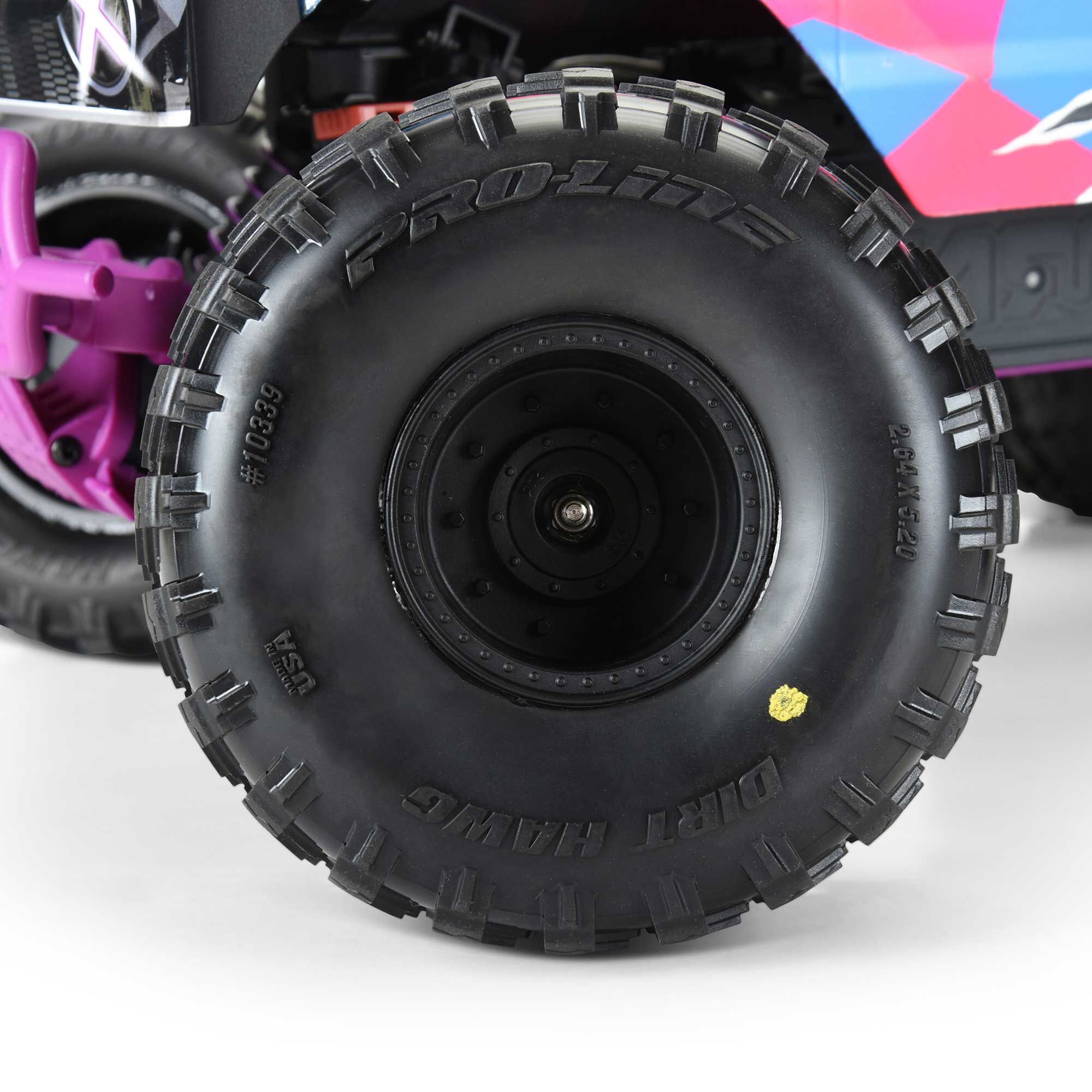 Pro-Line PRO1033910 1/10 Dirt Hawg 2.0 F/R 2.6" MT Tires Mounted ARRMA Stock Wheel Black (2): ARRMA QUAKE &amp; GORGON - 5