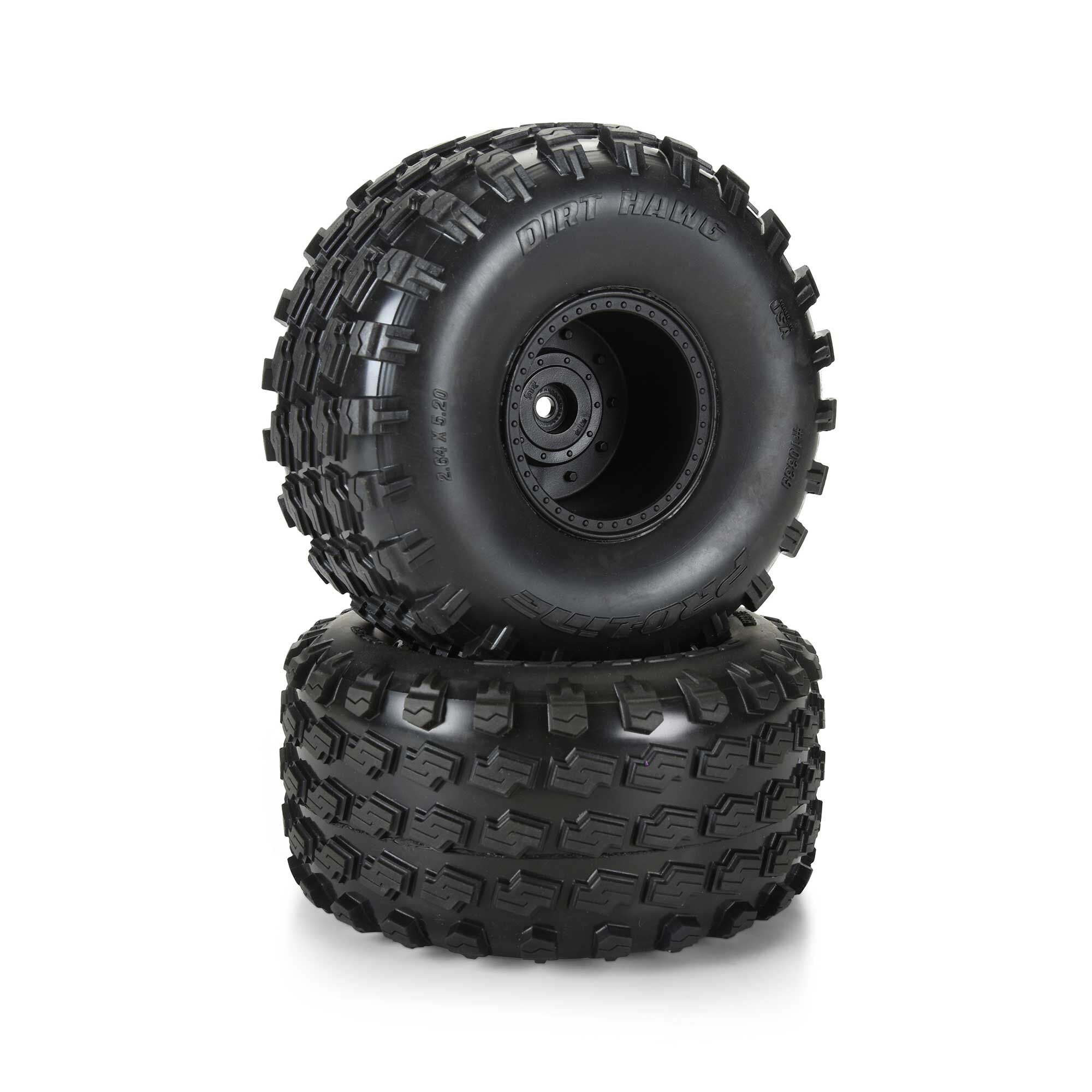 Pro-Line PRO1033910 1/10 Dirt Hawg 2.0 F/R 2.6" MT Tires Mounted ARRMA Stock Wheel Black (2): ARRMA QUAKE &amp; GORGON