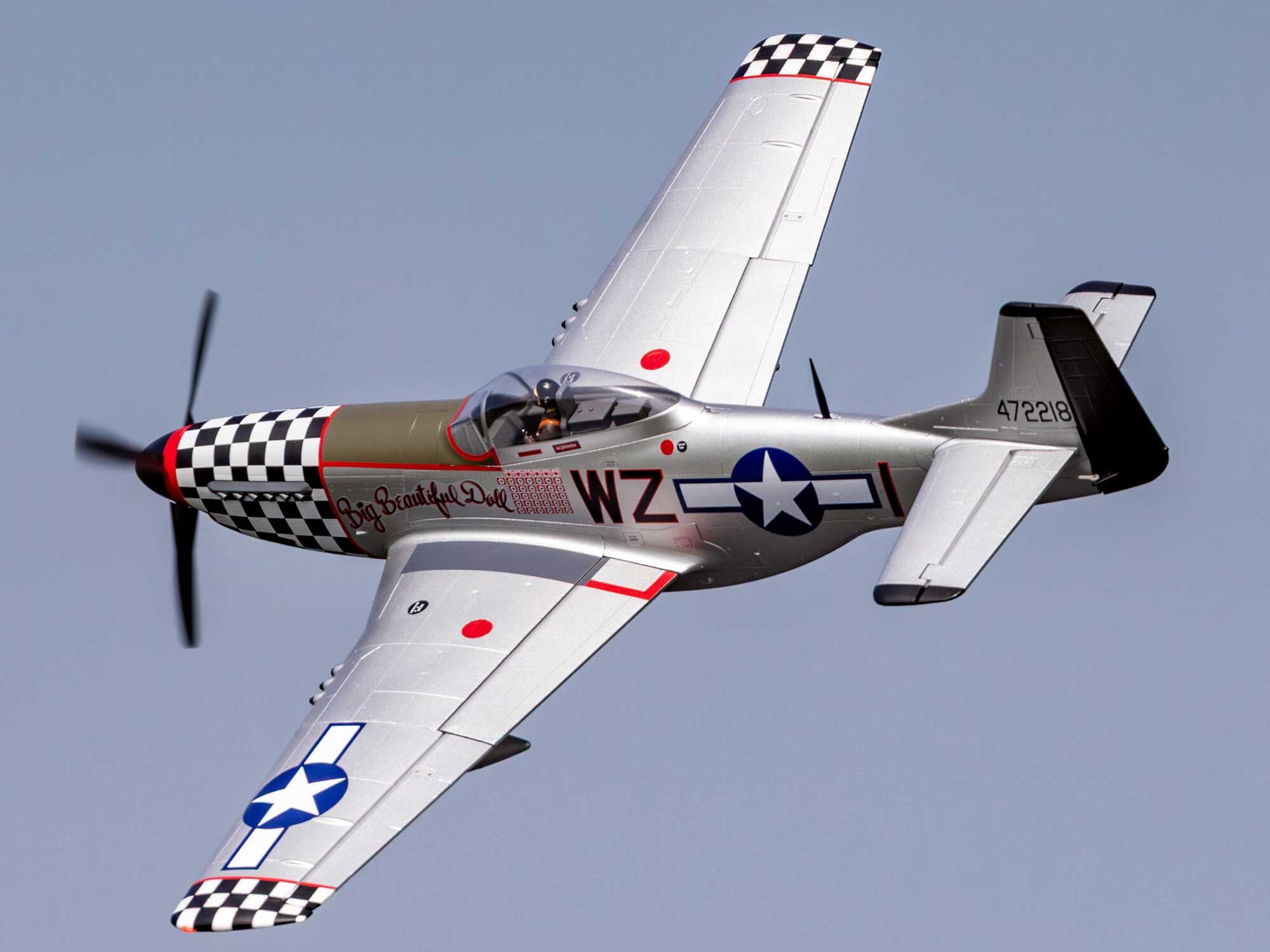 E-Flite EFL-3359 P-51D Mustang "Big Beautiful Doll" 1.5m BNF Basic with AS3X+ and SAFE Select - 32