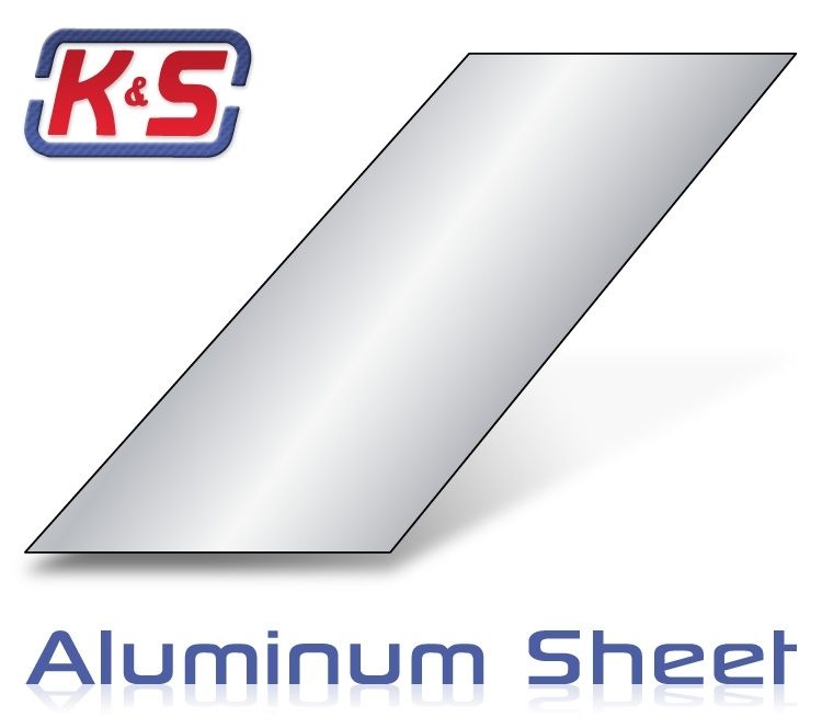 K&S 255 Alum.plåt 250x100x0.4mm (1st x 6)