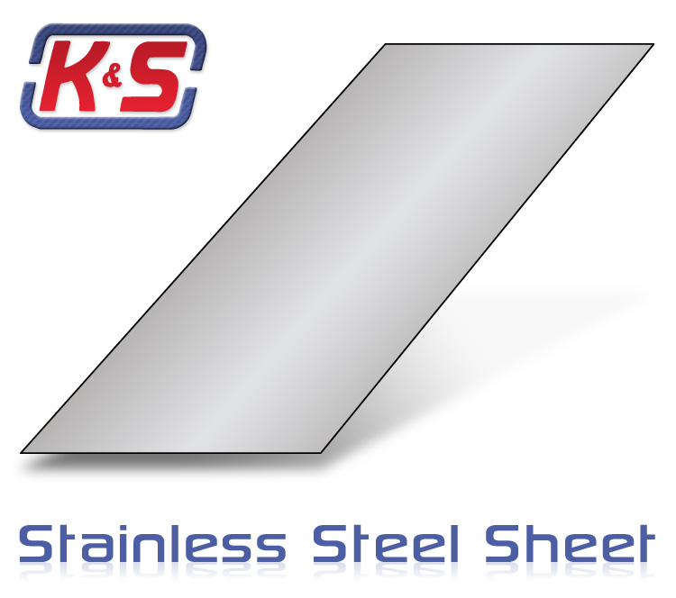 K&S 276 Rostfriplåt 250x100x0.45mm (1st x 6)