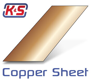 K&S 277 Kopparplåt 250x100x0.4mm (1st x 3)