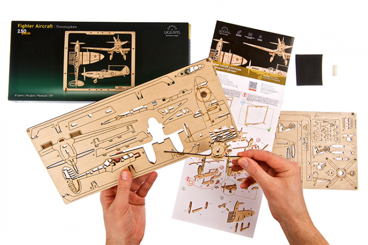 Ugears Fighter Aircraft 2.5D Puzzle* - 5