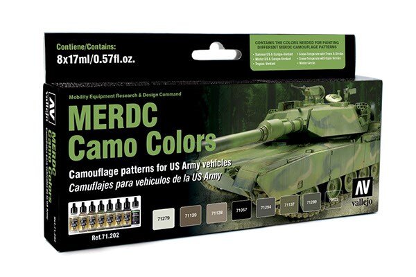 VALLEJO 71202 MERDC Camo Colors 8x17ml