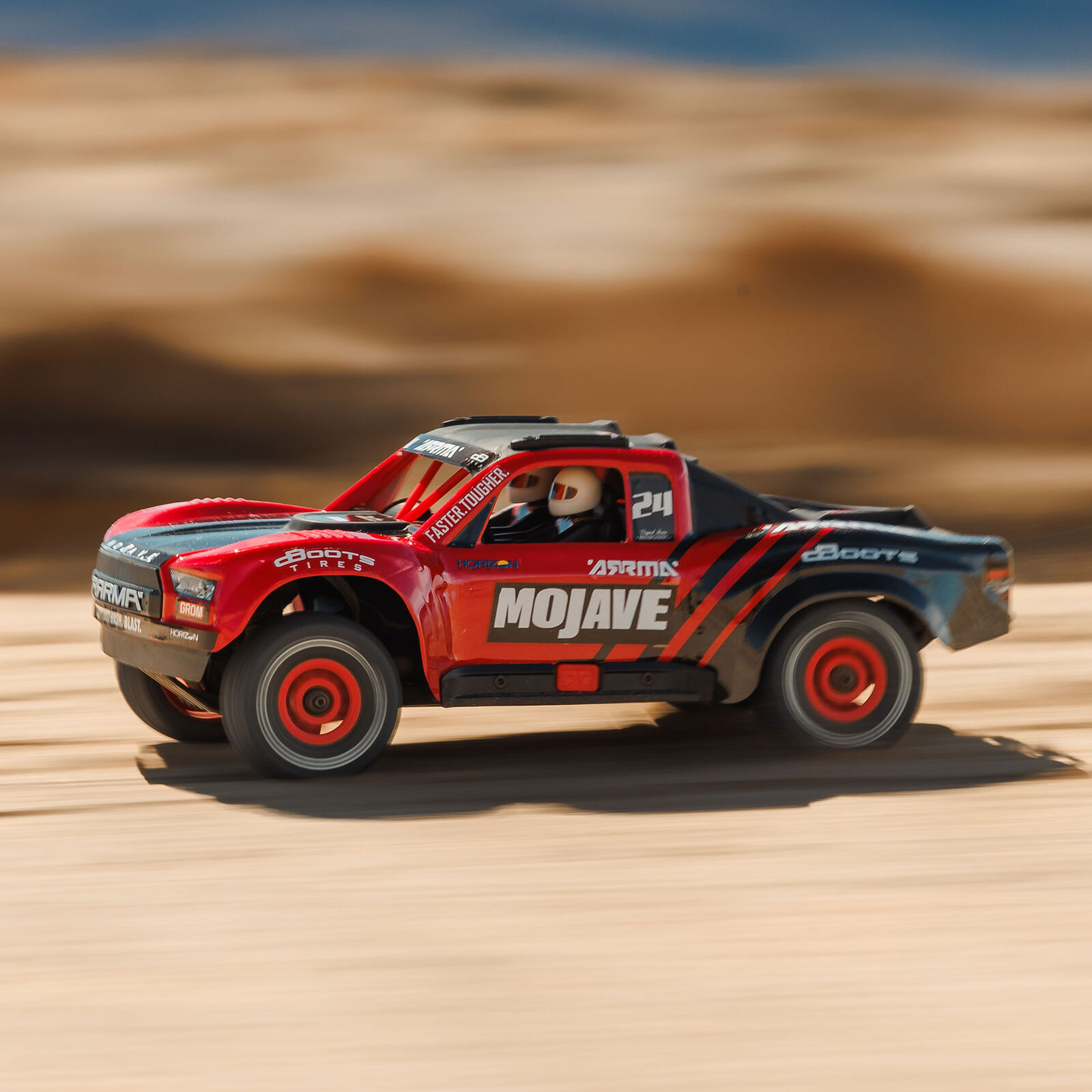 Arrma MOJAVE GROM MEGA 380 Brushed 4X4 Small Scale Desert Truck RTR med Batteri & Laddare, Blå/Vit - 7