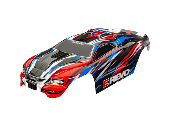 Traxxas 7115-RBLU Kaross 1/16 E-Revo Röd/Blå