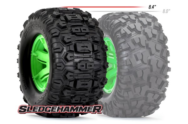 Traxxas 7774T Däck & Fälg Sledgehammer/X-Maxx Orange (2) - 2