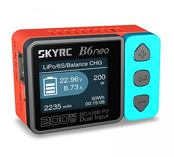 Sky RC SK100198 B6neo DC Laddare Input 10-28volt, 12A Röd/Blå