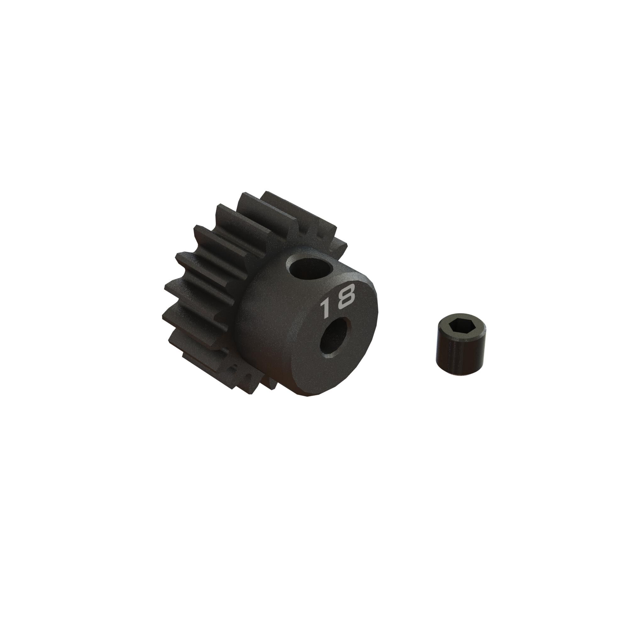 Arrma ARA311080 18T 0.8Mod Bore CNC Steel Pinion Gear