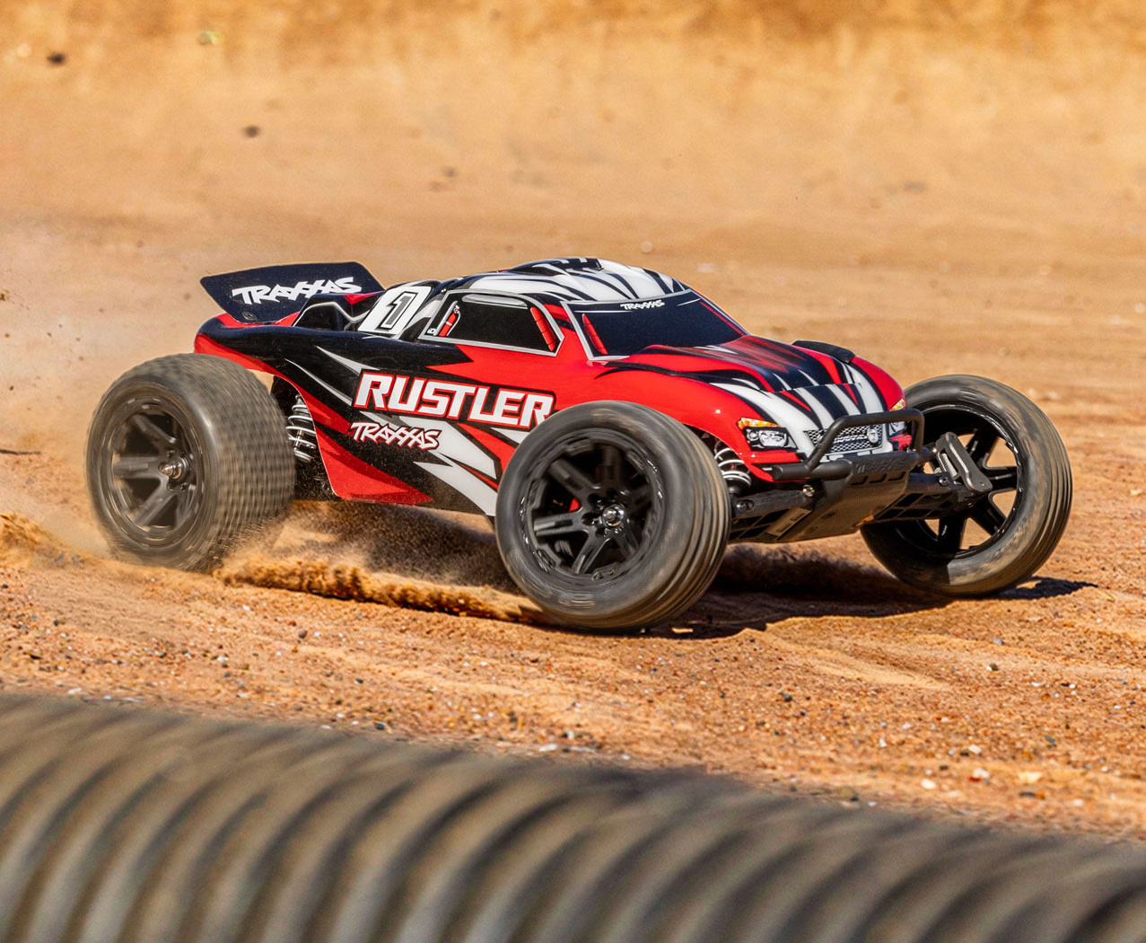 Traxxas Rustler 2WD 1/10 RTR TQ EHD Red-X USB-C With Battery/Charger - 7