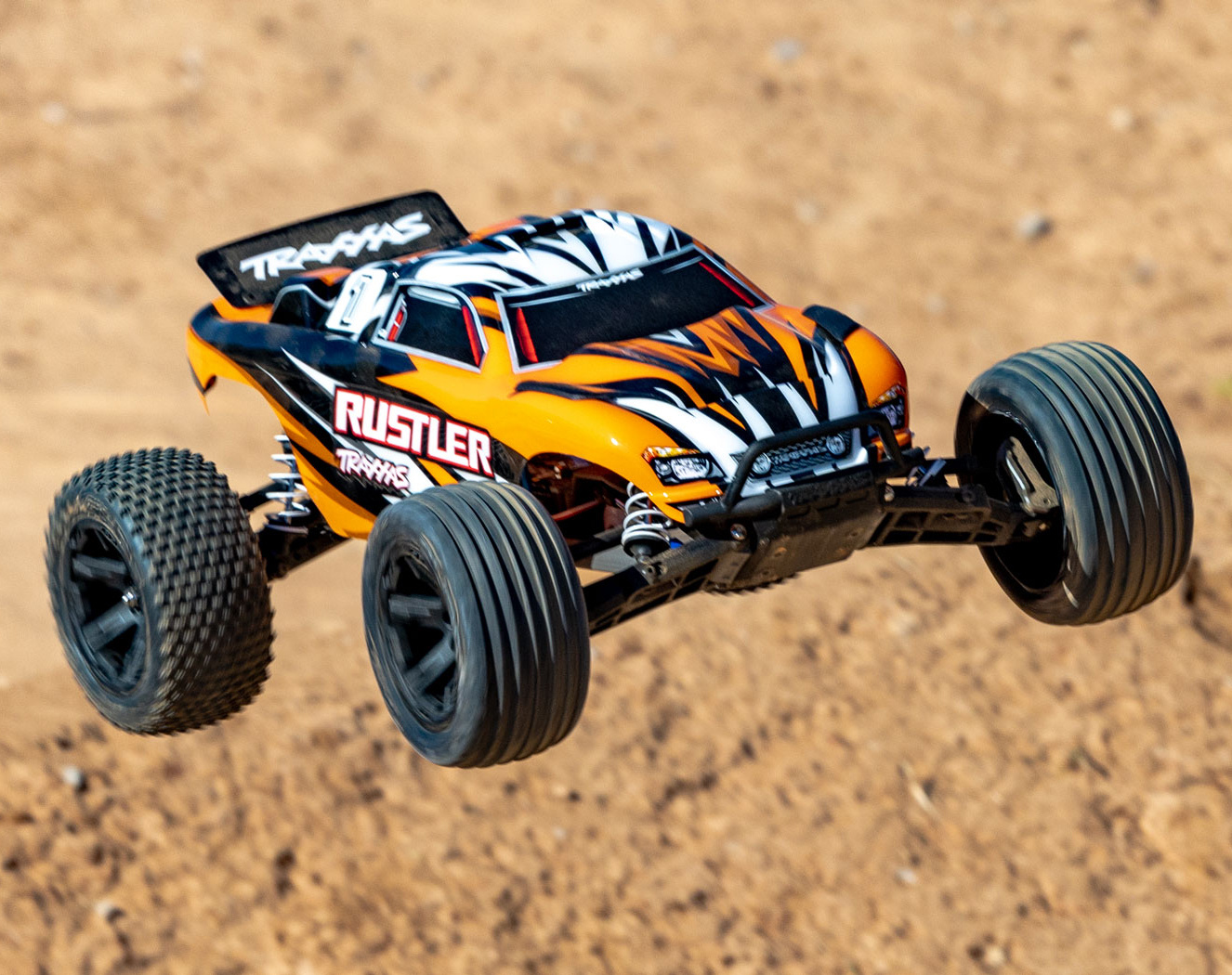 Traxxas Rustler 2WD 1/10 RTR TQ EHD Orange-X USB-C Med Batteri/Laddare - 6