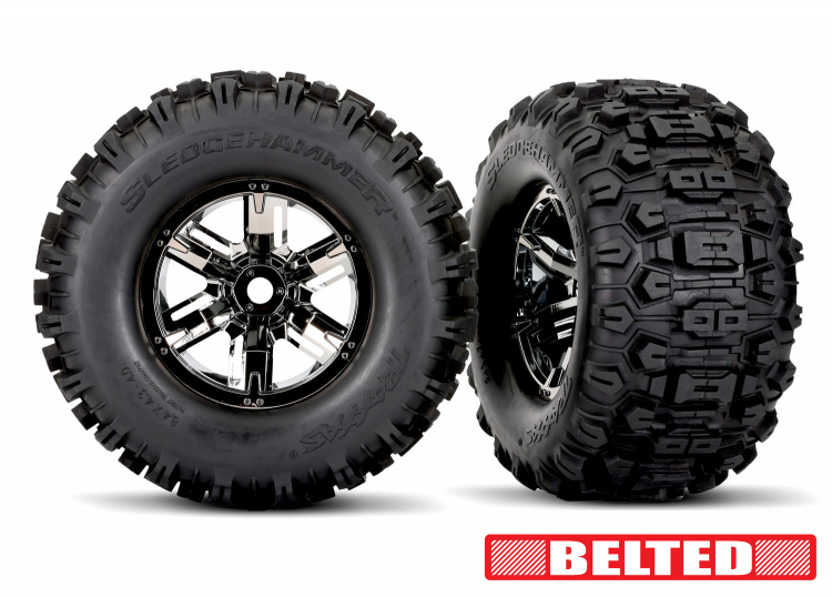 Tire &amp; Rim Sledgehammer Reinforced / X-MAXX Black Chrome (2)