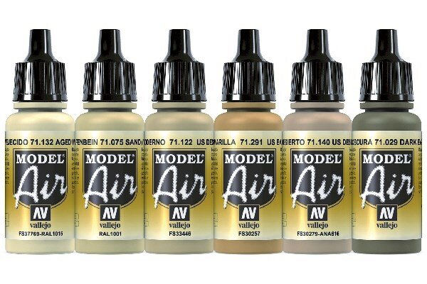 VALLEJO 71209 US Modern Desert Colors 6x17ml