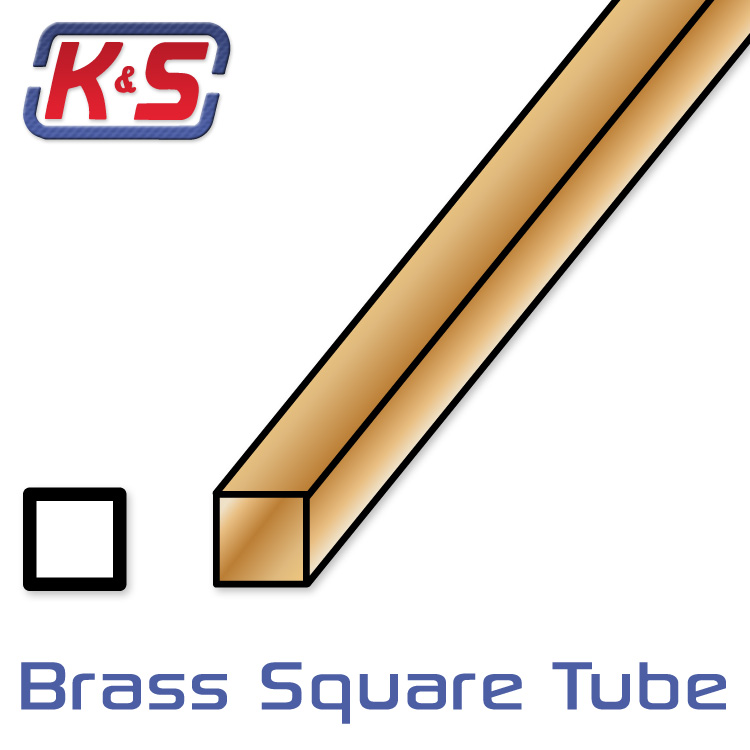 K&S Mässingsrör Fyrkant 1/8" (3.2x305mm) (1)