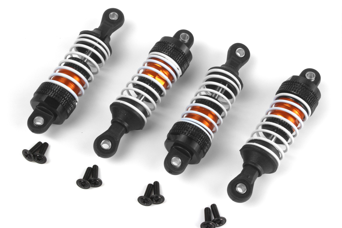 Maverick RC MV150557 Aluminum Oil-Filled Shock Absorber Set Orange/4pc
