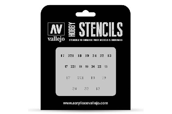 VALLEJO ST-AFV003 Stencil Soviet Numbers WWII