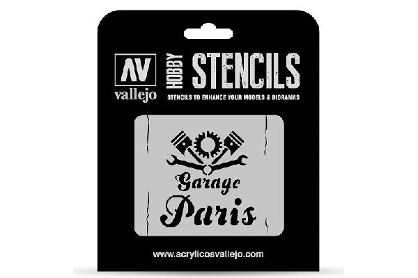 VALLEJO ST-LET001 Stencil Vintage Garage Sign