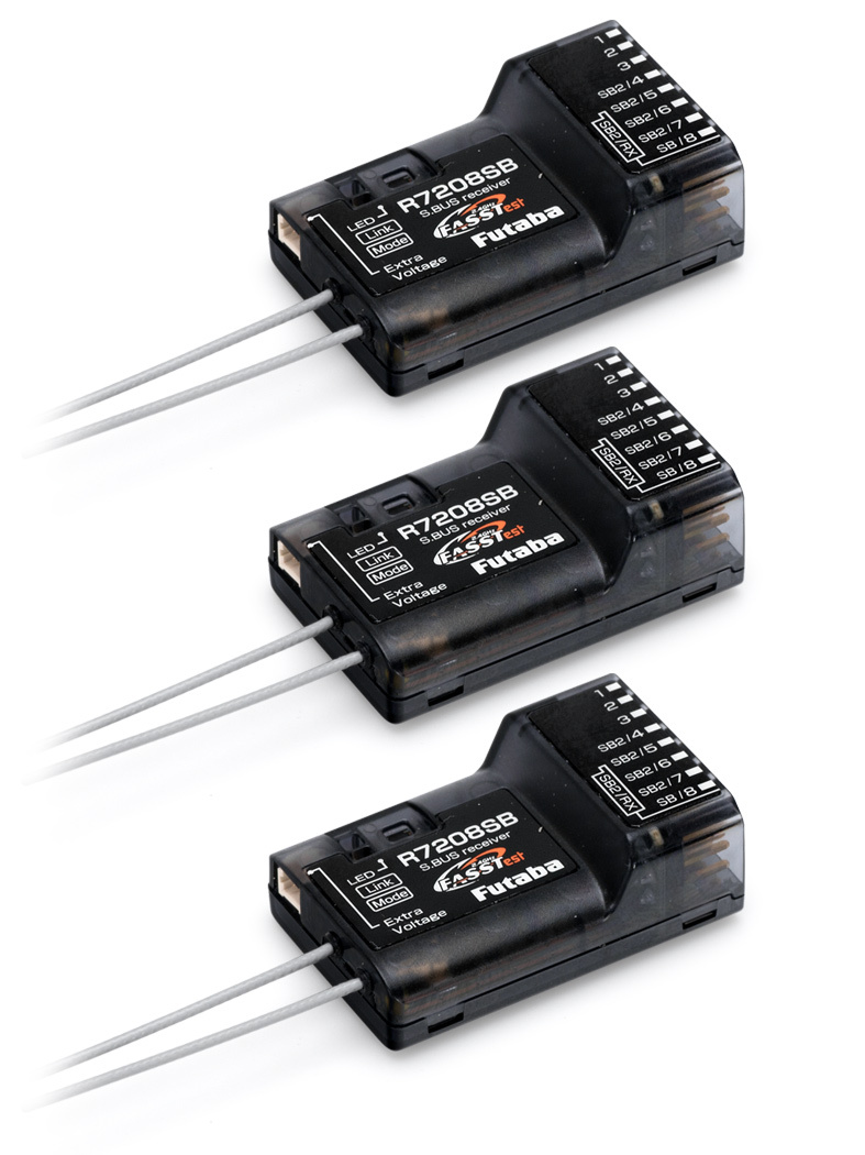 Futaba FP05003233-3 T16IZ-SUPER Radio Mode-2, 3pcs R7208SB - FASSTest, T-FHSS, S-FHSS - 3