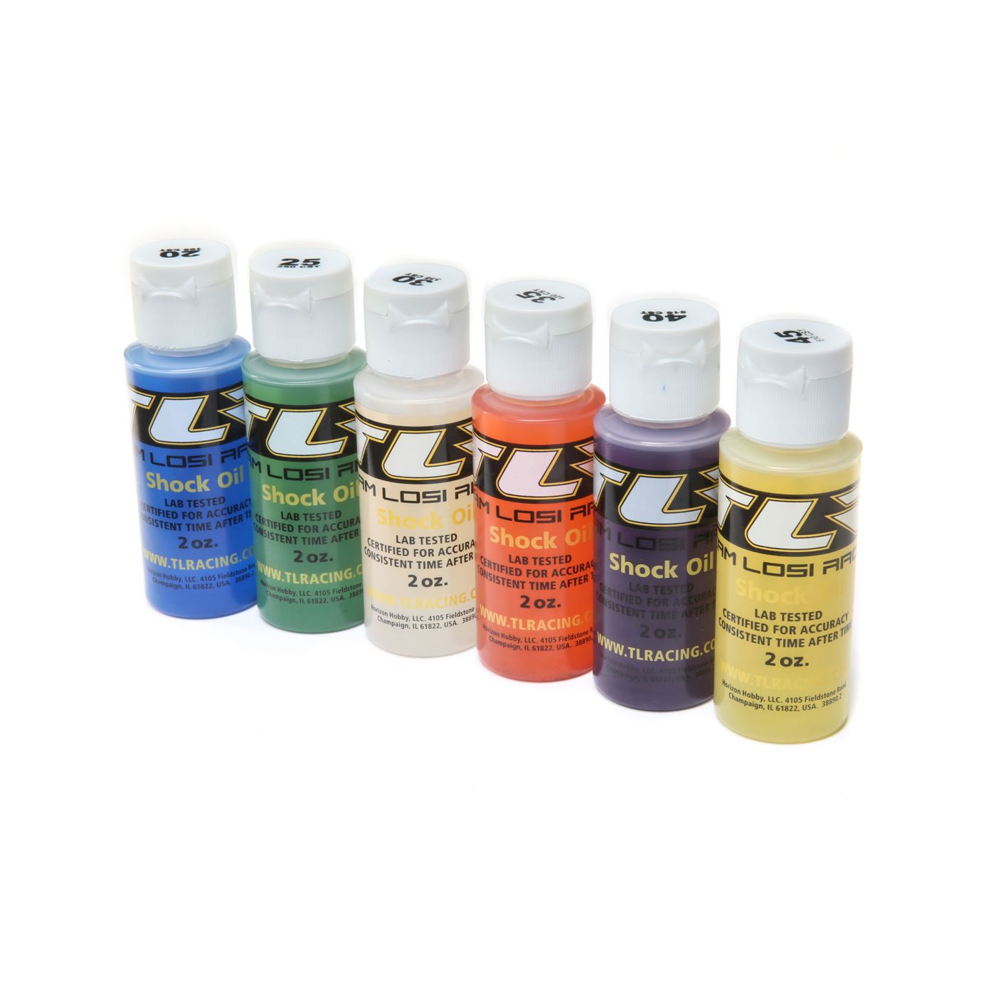 TLR TLR74020 Shock Oil 6Pk, 20,25,30,35,40,45, 2oz