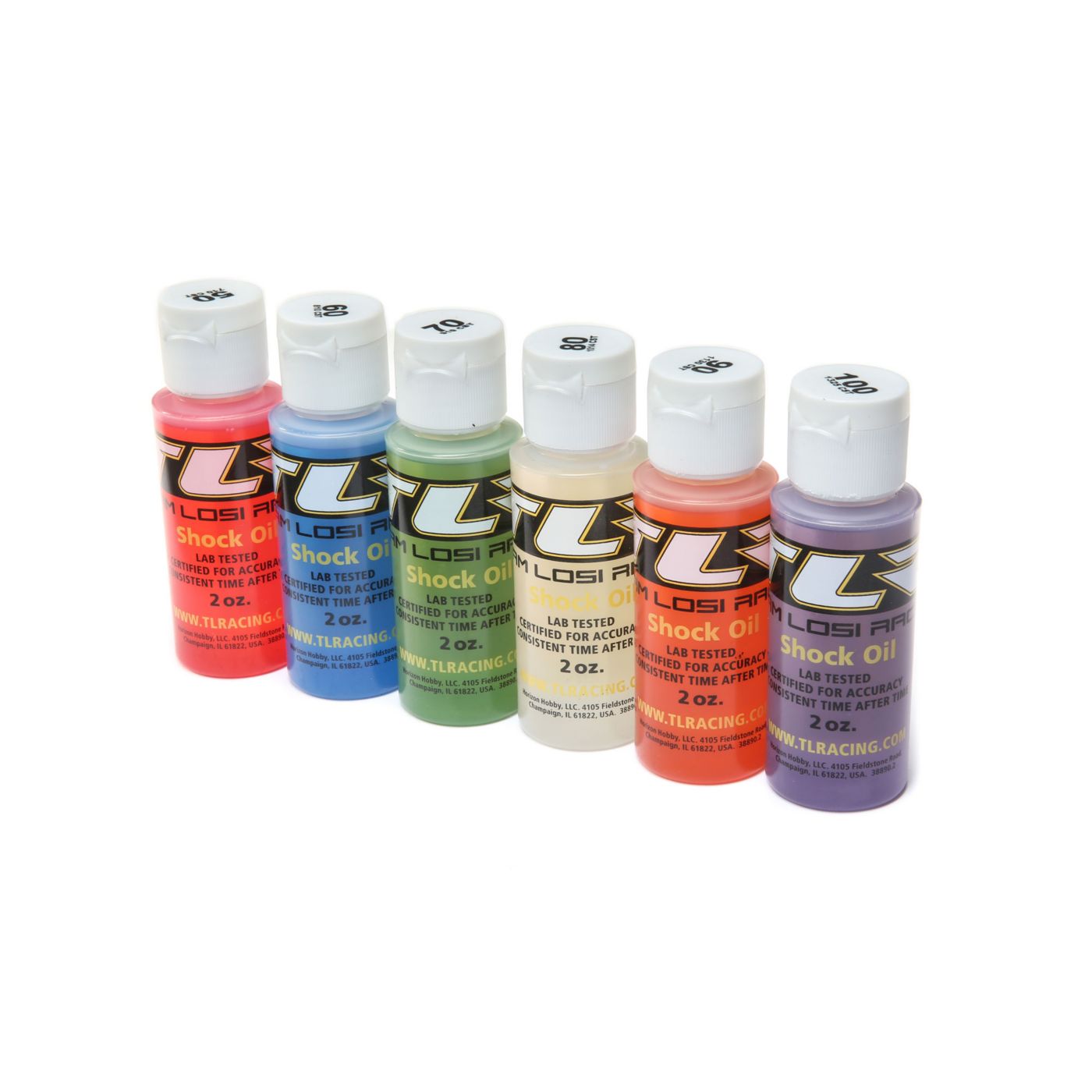 TLR TLR74021 Shock Oil 6Pk, 50,60,70,80,90,100, 2oz