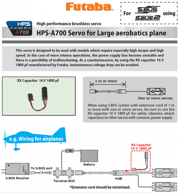 Futaba FPHPS-AA702 HPS-AA702 Flygservo 41kg 0.075s HV/S.BUS2 - 2