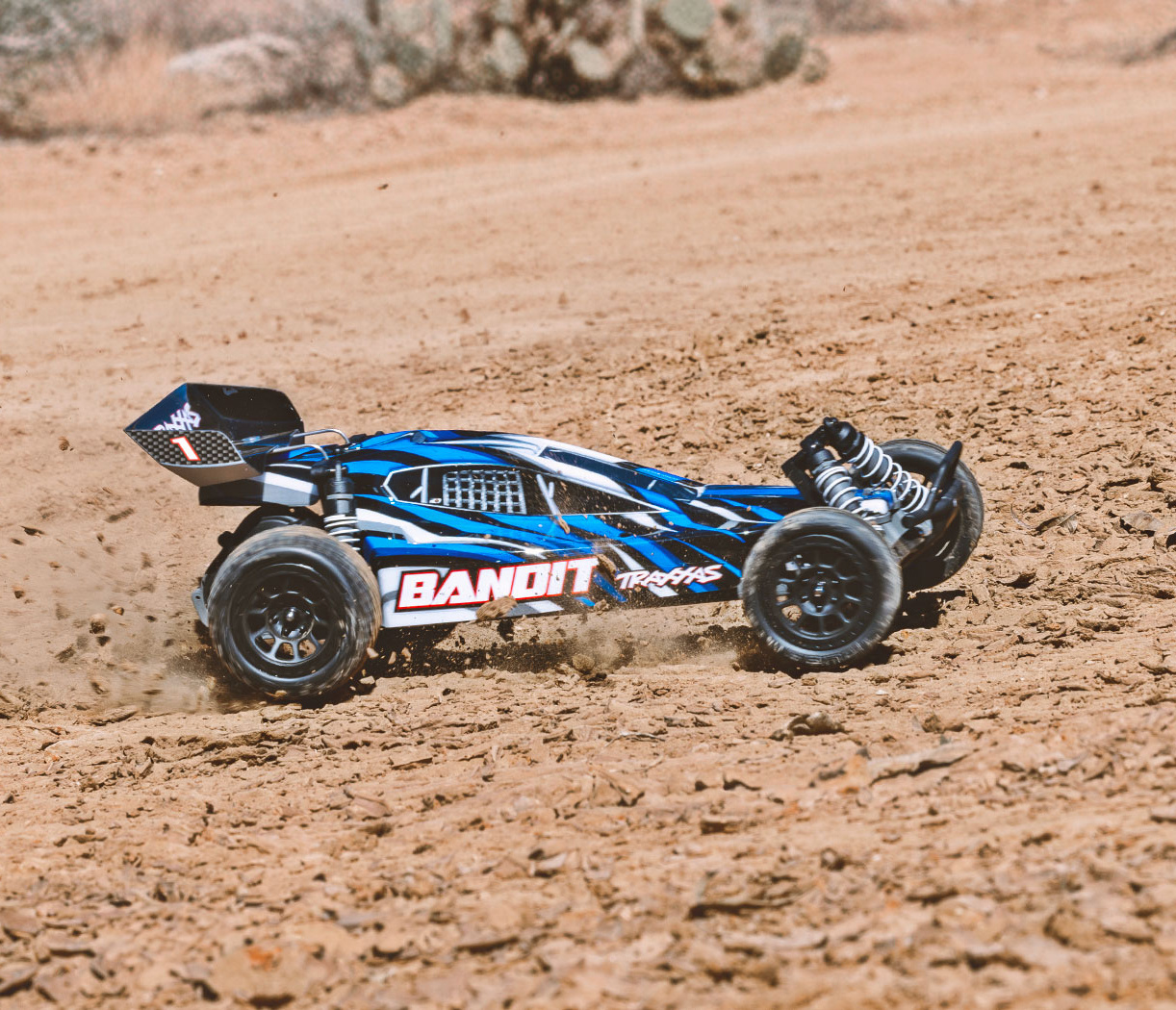 Traxxas Bandit 2WD 1/10 RTR TQ EHD Blue-X USB-C Laddare/ 7 cell NiMH 3000mAh - 9