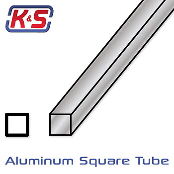 K&S Alum.rör Fyrkant 1/8" (.014) (3.2x305mm) (1)