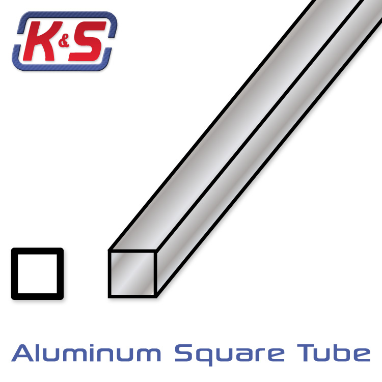 K&S Alum.rör Fyrkant 1/4" (.014) 6.4x305mm) (1)