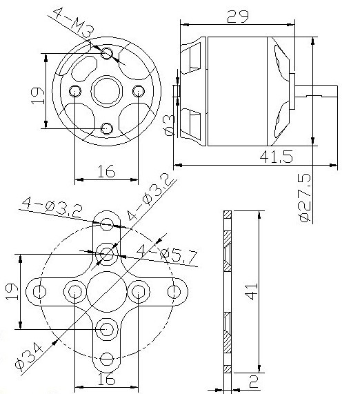Tiger Motor AS2212 1250kv - 3