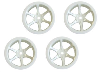 HOBAO MINI ST 6-SPOKE WHEEL SET-WHITE  (11274w - 11275)