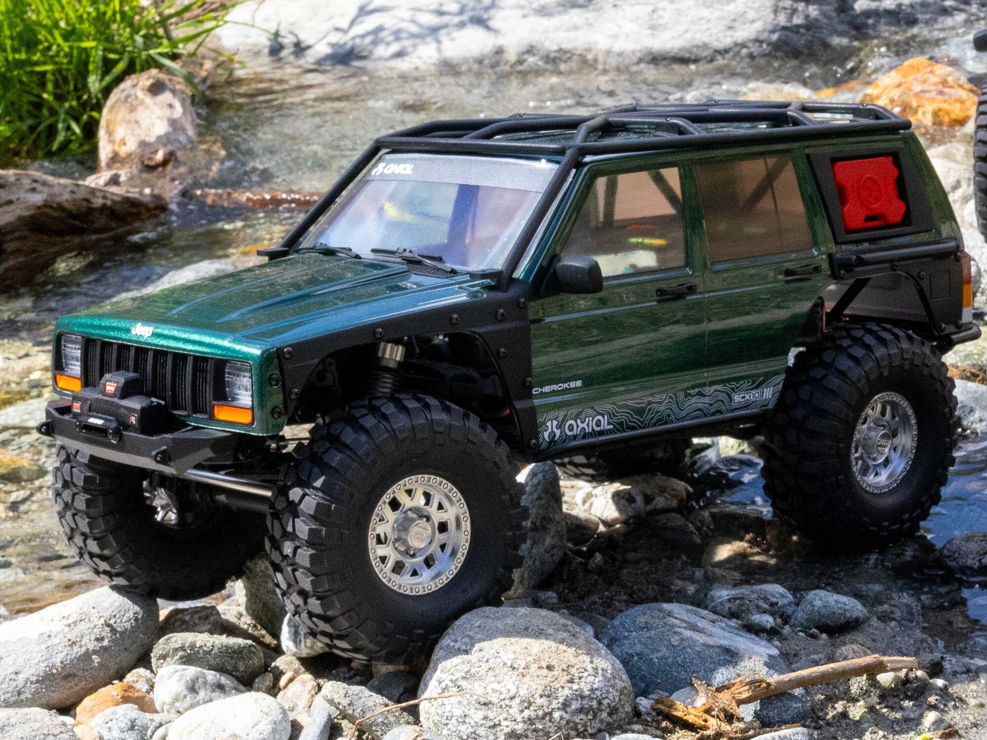 Axial AXI-2037T1 1/10 SCX10 III Jeep Cherokee XJ 4X4 RTR Borstad Rock Crawler, Grön - 23