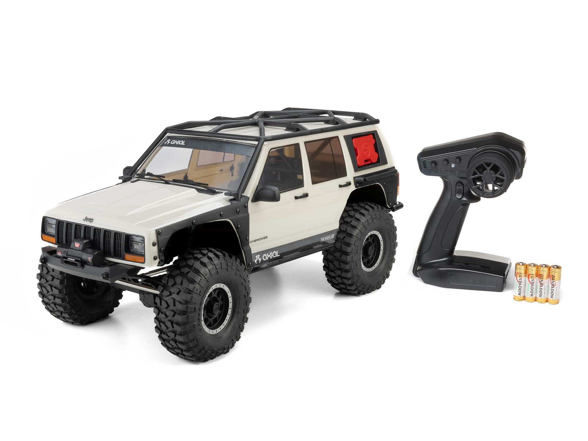 Axial AXI-2037T2 1/10 SCX10 III Jeep Cherokee XJ 4X4 RTR Brushed Rock Crawler, White - 12