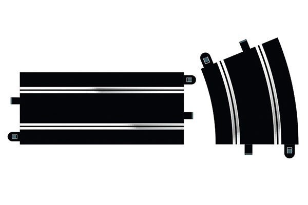 SCALEXTRIC C8556 Track Extension Pack 7 - 4 X Straights & 4 X R4 Cu