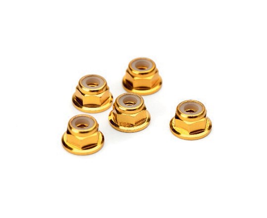 TAMIYA 53161 4MM Flange LockNuts Gold - 2