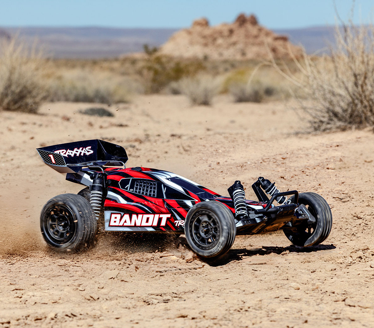 Traxxas Bandit 2WD 1/10 RTR TQ EHD Red-X USB-C Laddare/ 7 cell NiMH 3000mAh - 12