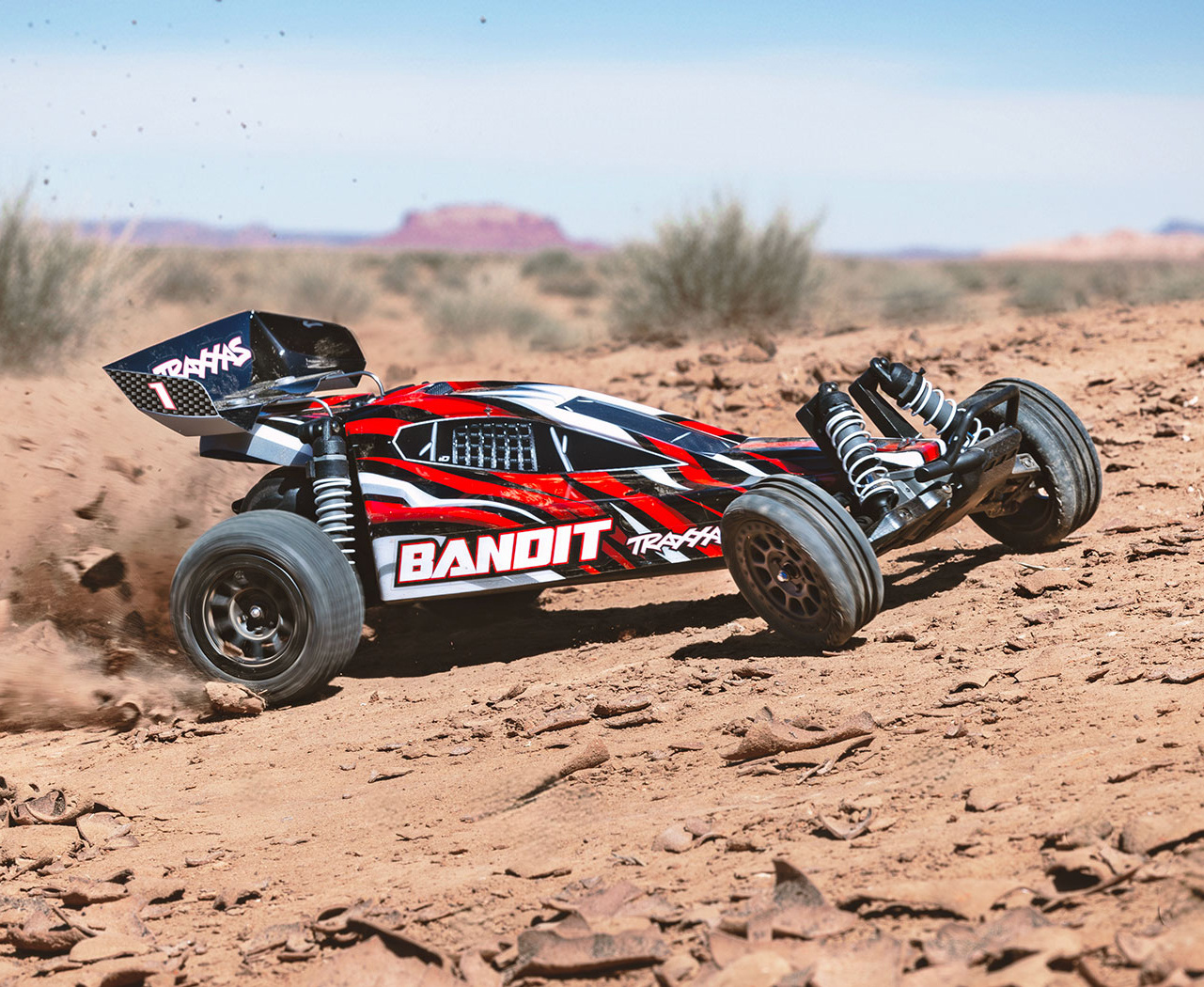 Traxxas Bandit 2WD 1/10 RTR TQ EHD Red-X USB-C Laddare/ 7 cell NiMH 3000mAh - 13