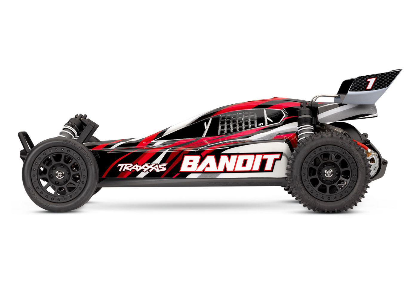 Traxxas Bandit 2WD 1/10 RTR TQ EHD Red-X USB-C Laddare/ 7 cell NiMH 3000mAh - 7