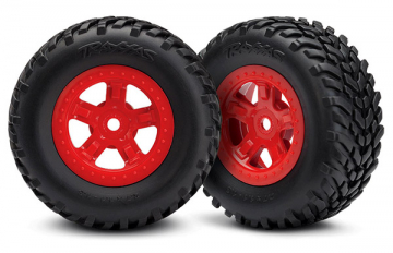 Traxxas 7674R Däck & Fälg SCT/SCT Röd  LaTrax PreRunner (2)