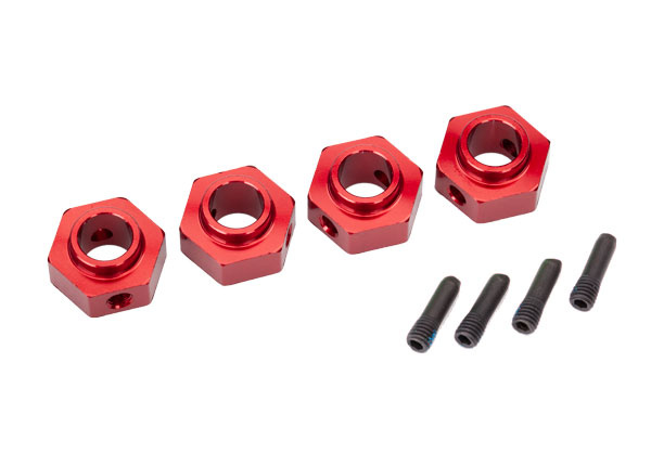 Wheel Hubs 12mm Hex Alu Red (4) TRX-4