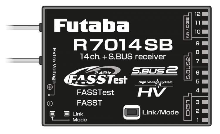Receiver R7014SB 14CH HV S.BUS2 FAASTest & FASST - 2