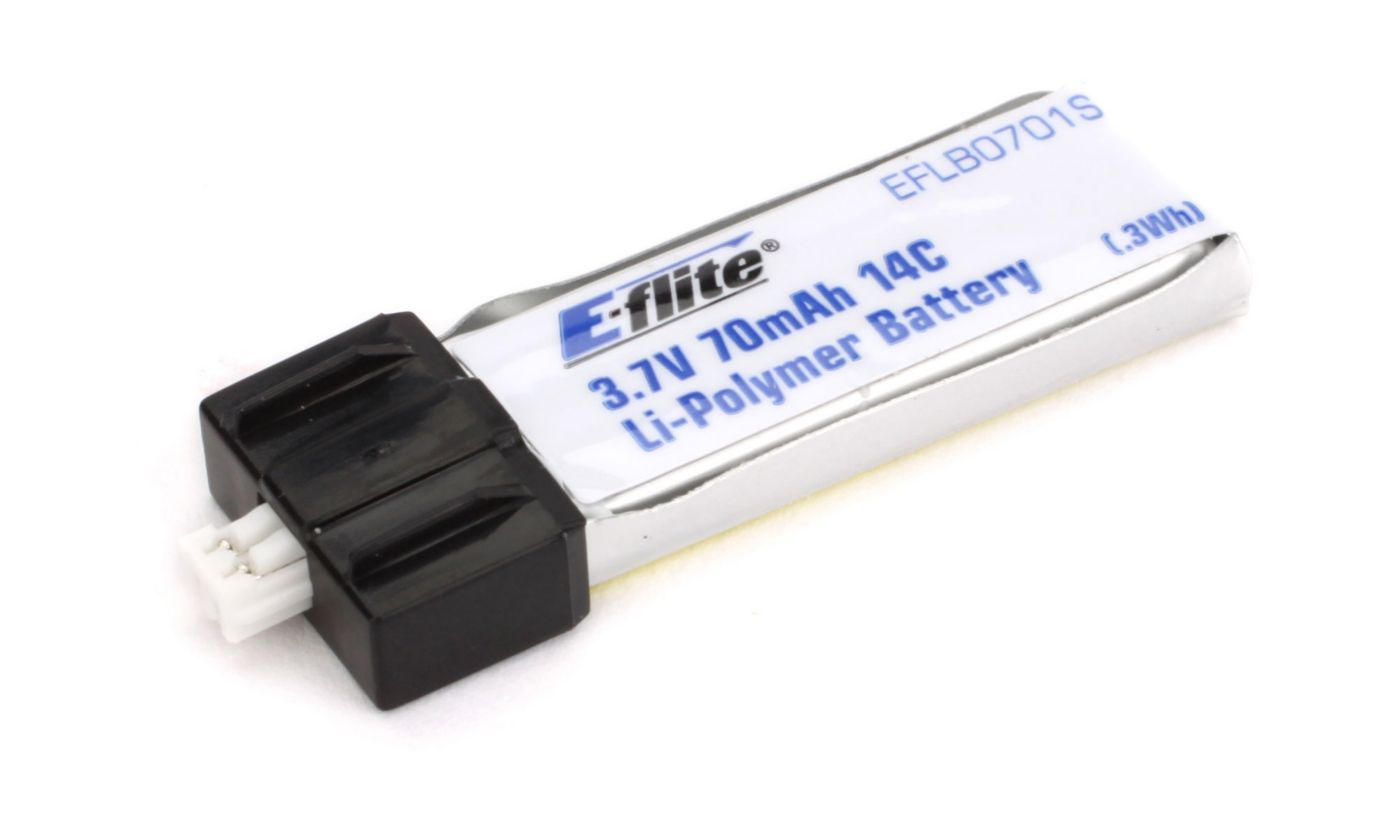 E-Flite 70mAh 1S 3.7V 14C LiPo Battery - 2