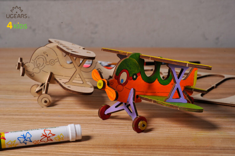 Ugears Flygplan Dubbeldäckare - 4Kids - 8