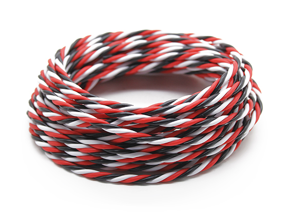 Twisted 22AWG Servo Wire Red/Black/White (5mtr)