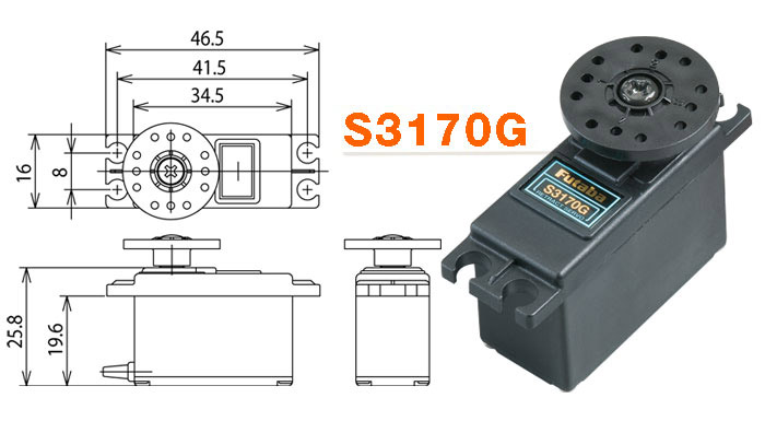S3170G Mini-Servo (Landställ) 8.5kg 0.47s - 2