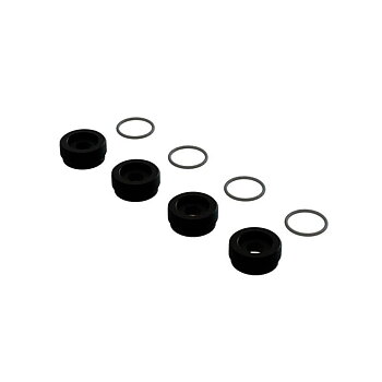 Arrma ARA330775 Aluminum Front Hub Nut Black Inc. O-Rings (4)