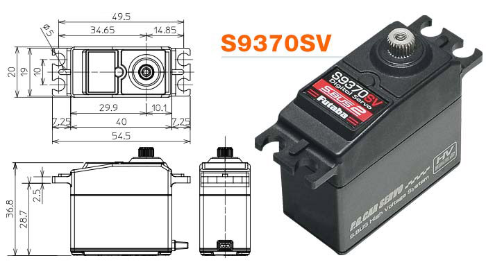 Futaba S9370SV Bil/Båt Servo 16.8kg 0.11s HV - 2