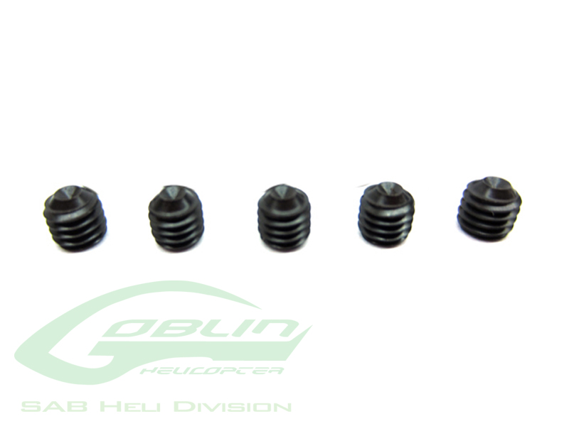 DIN 12.9 Cone Point Set Screws M4x4(5pcs) - Goblin 500/630/700/770 [HC152-S]