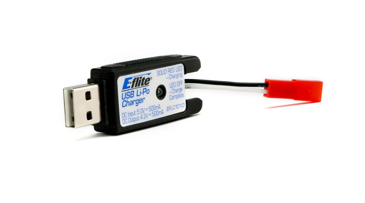 E-flite 1S USB Li-Po Charger, 500mA, JST: 180 QX HD - 2